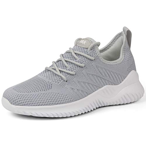 Zapatillas de deporte de tenis ligeras con memoria de espuma viscoelástica para gimnasio, viajes, trotar, trabajo, color Gris, talla 38 EU