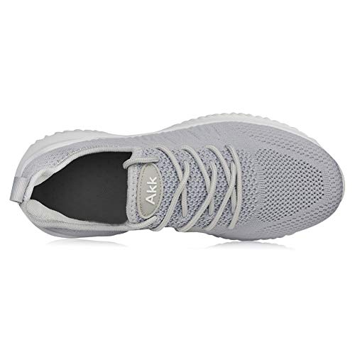 Zapatillas de deporte de tenis ligeras con memoria de espuma viscoelástica para gimnasio, viajes, trotar, trabajo, color Gris, talla 38 EU