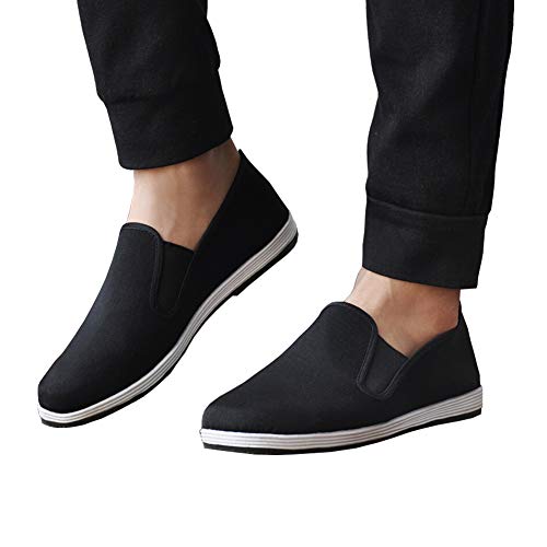 Zapatillas de Estilo Chino Kung Fu Artes Marciales Zapatos Tai Chi Suela de Goma Unisex Negro Tamaño EU 45