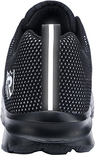 Zapatillas de Seguridad Mujer/Hombre DY-112, Zapatos de Trabajo con Punta de Acero Ultra Liviano Suave y cómodo Transpirable, Negro Blanco, 40 EU