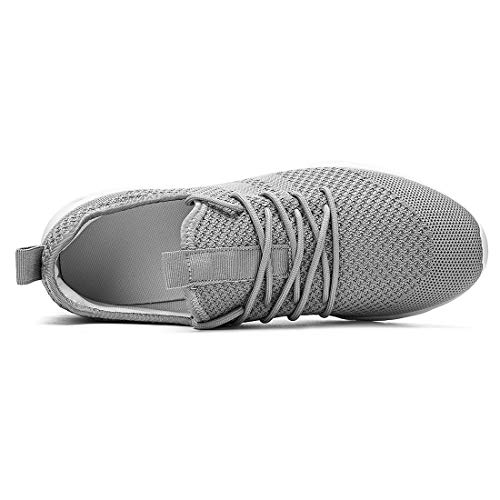 Zapatillas Deportivas Running de Mujer para Correr Asfalto Zapatos Gimnasia Deporte Fitness Casual Transpirables Seguridad con Cordones Atlético Gym Trekking Sneakers Plataform Calzado Gris 36 EU