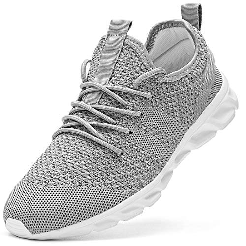 Zapatillas Deportivas Running de Mujer para Correr Asfalto Zapatos Gimnasia Deporte Fitness Casual Transpirables Seguridad con Cordones Atlético Gym Trekking Sneakers Plataform Calzado Gris 36 EU