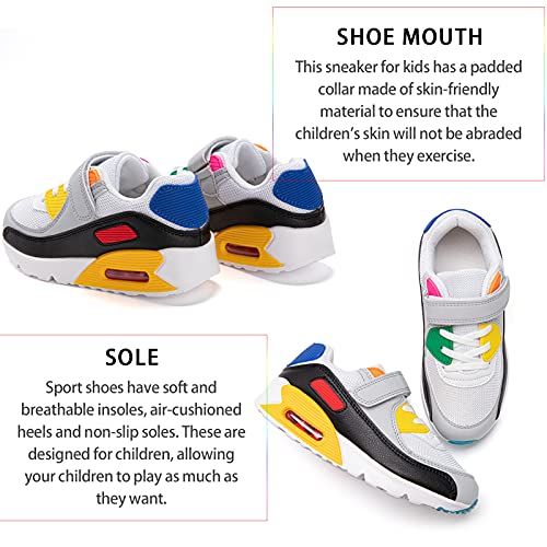 Zapatillas Niño Unisex Sneakers Niña Zapatos Deporte Running Calzado Niños Casual Transpirables Antideslizante Blanco Amarillo Talla 30 EU