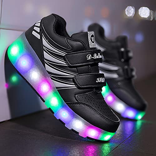 Zapatillas Ruedas niña y niño Zapatillas con Luces niña Zapatos con Ruedas LED Roller Skate Shoes Zapatos Brillantes Se Puede con Ruedas Automática Calzado de Skateboarding