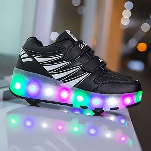 Zapatillas Ruedas niña y niño Zapatillas con Luces niña Zapatos con Ruedas LED Roller Skate Shoes Zapatos Brillantes Se Puede con Ruedas Automática Calzado de Skateboarding