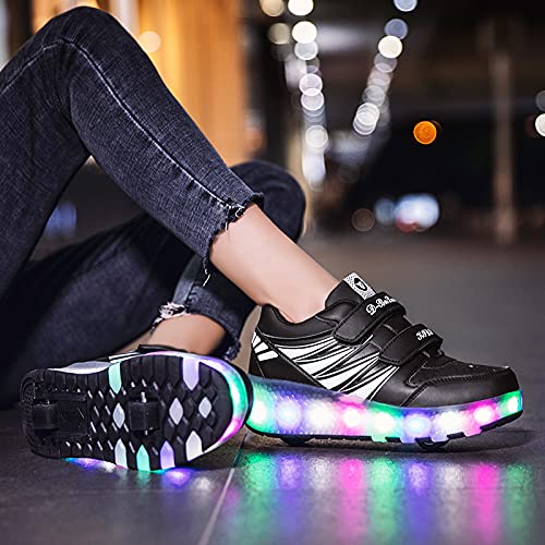 Zapatillas Ruedas niña y niño Zapatillas con Luces niña Zapatos con Ruedas LED Roller Skate Shoes Zapatos Brillantes Se Puede con Ruedas Automática Calzado de Skateboarding