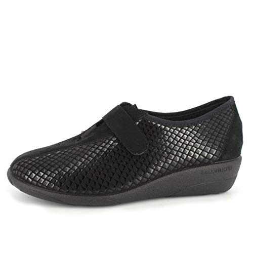 Zapato Mujer Tipo Deportivo de la Marca DOCTOR CUTILLAS, en Licra Color Negro, Cierre Velcro - 3676-377 (37 EU, Negro)