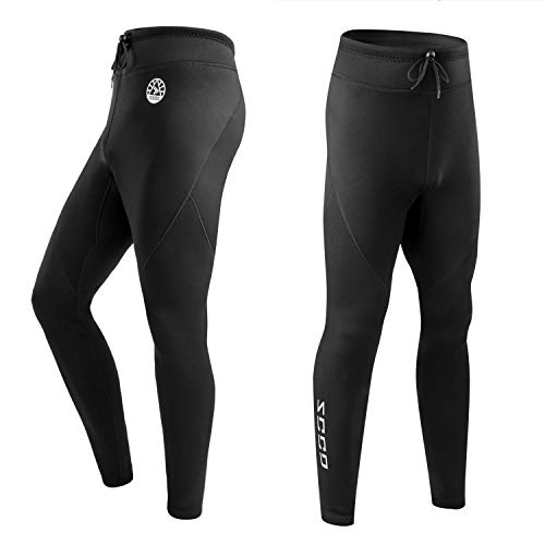 ZCCO Pantalones de Neopreno para Hombre, Pantalones Largos de Neopreno de 1,5 mm para Hacer Surf, Kayak, natación, Buceo, piragüismo (Negro, XL)