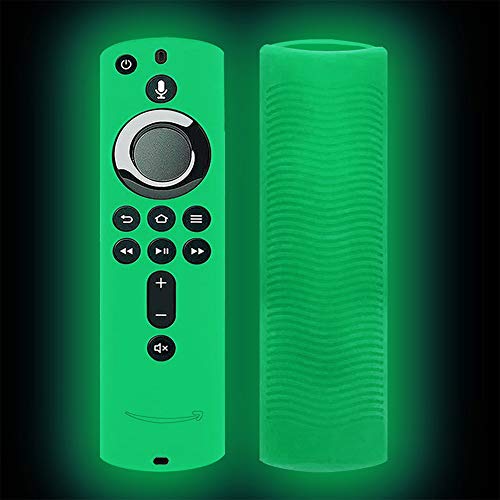 Zchui - Funda protectora de silicona para mando a distancia de casa, resistente, suave, antiderrapante, práctica, ligera, a prueba de golpes para Fire TV, Luminous Green, Tamaño libre