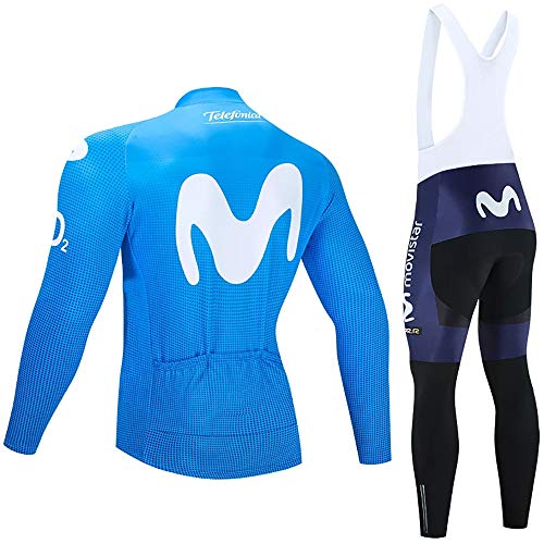 ZDFLC Traje Ciclismo Hombre Conjunto Ropa Bicicleta, Maillot Ciclismo Manga Larga y Pantalones Ajustados 3D Culotte Ciclismo Culote Bicicleta