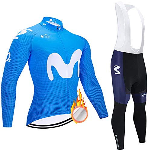 ZDFLC Traje Ciclismo Hombre Conjunto Ropa Bicicleta, Maillot Ciclismo Manga Larga y Pantalones Ajustados 3D Culotte Ciclismo Culote Bicicleta