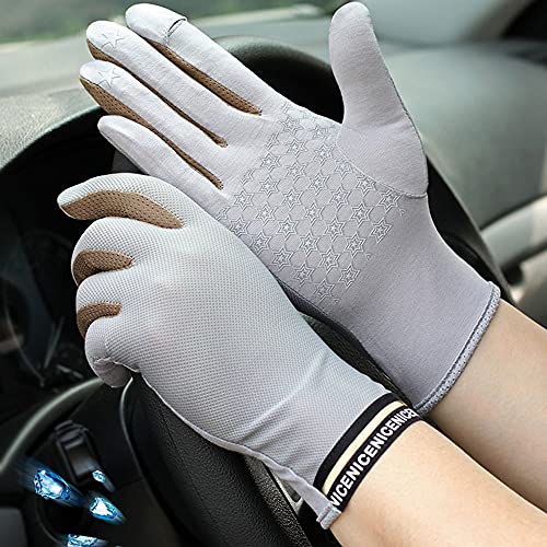 zhaohupinpai Novedades de verano Guantes de protección solar para hombre, Guantes cortos de ciclismo y conducción al aire libre, antideslizantes y transpirables, Guantes de función táctil con pantalla