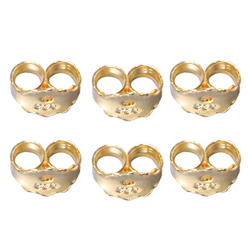 ZIYUMI Earring Backs Golden Ear Locking for Stud Ear Rings Earring Safety Backs 6pcs 5mm