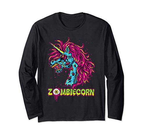 Zombie Unicorn Halloween Skull Gothic Goth Punk Zombiecorn Manga Larga