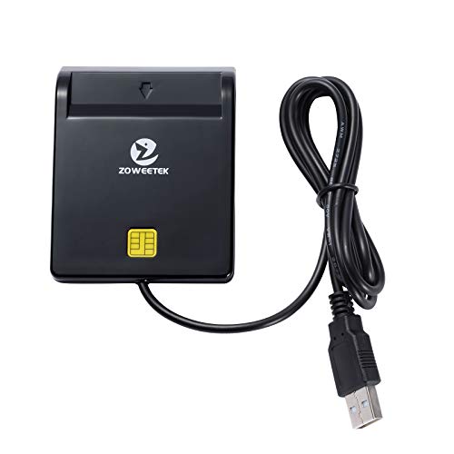 ZOWEETEK® Lector de DNI electrónico CAC Inteligente Lector de Tarjetas USB Color Negro
