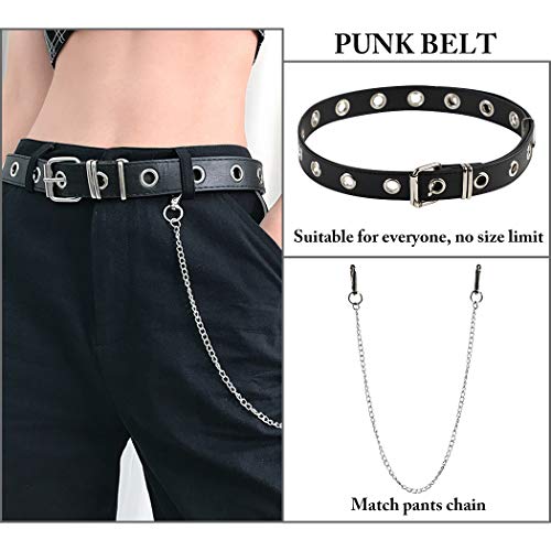 Zoylink Cinturón De Jeans Para Mujer Moda Hollow Punk Estilo Pantalones Cinturón Con Cadena