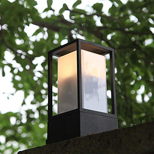 ZRABCD Lámpara Colgante Luz Candelabro Luz de Techo Ip42 Poste de Cerca Impermeable Moderno Simple Aleación de Aluminio Sombra de Acrílico E27 Pilar Villa Patio Ing Paisaje Calle Farol Antióxido Dura