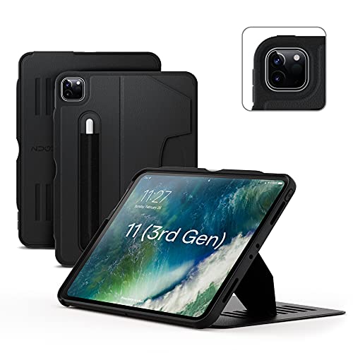 ZUGU Funda para iPad Pro 11 2021 / 2020 3.ª / 2.ª Gen. Case Protector Pero Delgado con 8 Ángulos Ajustables Magnéticos, Carga Inalámbrica Apple Pencil, Auto Reposo/Activación [Negro]