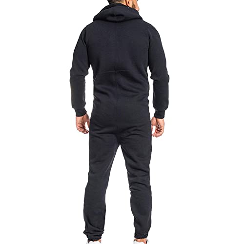 ZXCVB 2021 New Hombres Jumpsuit Onesie Jogger One Pieces Glow Traje Traje Slim Fit Jumpsuit Men Global Cozy Onesie One Piece Sports Traje Traje Pijamas Loungewear(Size:SG,Color:Negro)