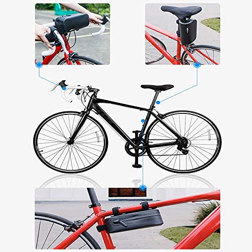 Zyxformis Bolsa Bicicleta Manillar para Ciclista Ciclismo Impermeables Bolsa Tubo Scooter Electrico 1.5L/2L/4L Gran Capacidad Handlebar Bag, Unisex, Negro, Incluye Correa para el Hombro Extraíble