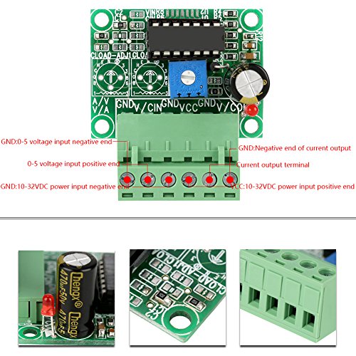 0-5 V A 4-20 ma Módulo Convertidor de Voltaje a Corriente, Módulo de Conversión de Señal V/i, Convertidor de Placa de Salida Analógica