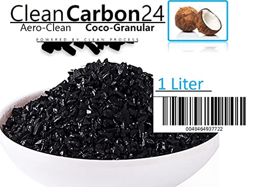 1 litro de carbón activo granulado de cáscaras de coco para la purificación del aire (3,4 - 4,8 mm/4 x 6 mesh)