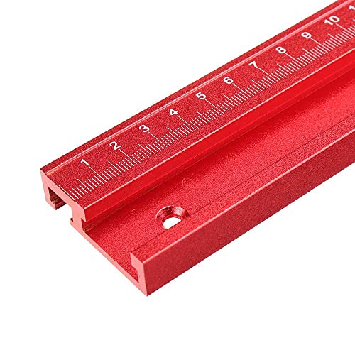 1 pieza de aleación de aluminio rojo 300-1000mm T-track T-slot Mitre Track Jig T Tornillo ranura con escala láser Herramienta de carpintería Gaodpz (Color : 1000mm)