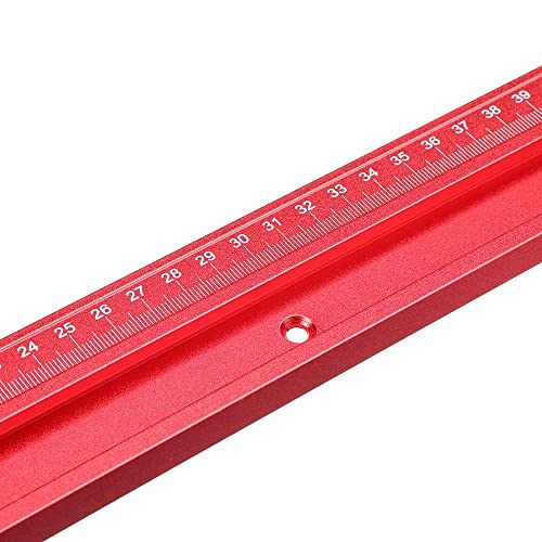 1 pieza de aleación de aluminio rojo 300-1000mm T-track T-slot Mitre Track Jig T Tornillo ranura con escala láser Herramienta de carpintería Gaodpz (Color : 1000mm)