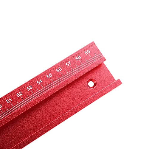 1 pieza de aleación de aluminio rojo 300-1000mm T-track T-slot Mitre Track Jig T Tornillo ranura con escala láser Herramienta de carpintería Gaodpz (Color : 1000mm)