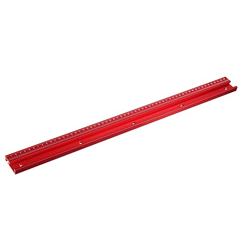 1 pieza de aleación de aluminio rojo 300-1000mm T-track T-slot Mitre Track Jig T Tornillo ranura con escala láser Herramienta de carpintería Gaodpz (Color : 1000mm)