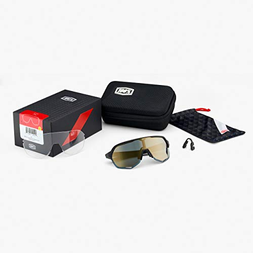 100 Percent S2-Soft TACT Black-Smoke Lens Gafas, Hombres, Negras-Cristal Oscuro, Mediano