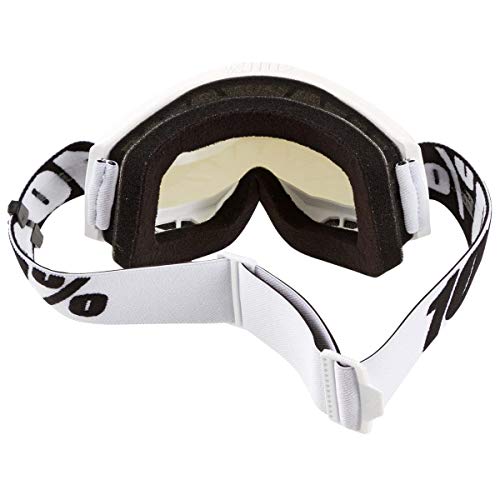 100 Percent STRATA 2 Goggle Everest-Mirror Blue Lens, Adultos Unisex, Blanco, ESTANDAR