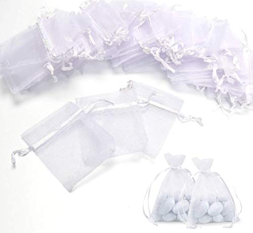 100 Piezas Bolsas de Organza de Regalo para Favores de Fiesta de Boda y Envoltura de Joyas