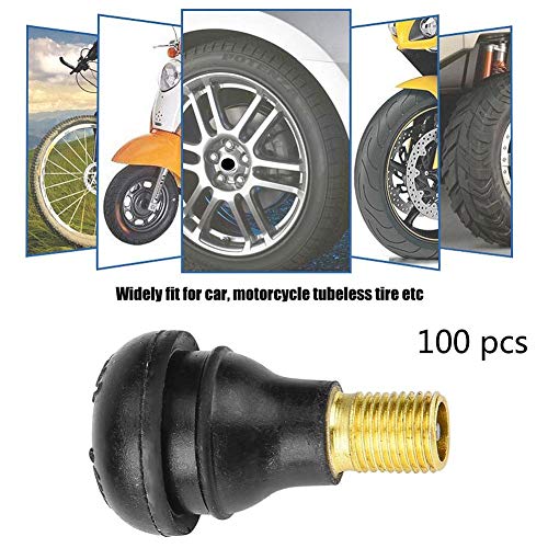 100 Unids Neumático de la Válvula del Neumático del Coche Motocicleta Reemplazo Universal Vástago de válvula de Goma (TR412)