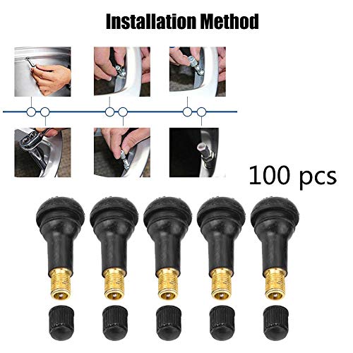 100 Unids Válvulas de Neumático de Neumático Snap In Tire Neumático de la Válvula del Neumático del Coche Motocicleta Reemplazo Universal Snap en Neumático de la Válvula(TR413)