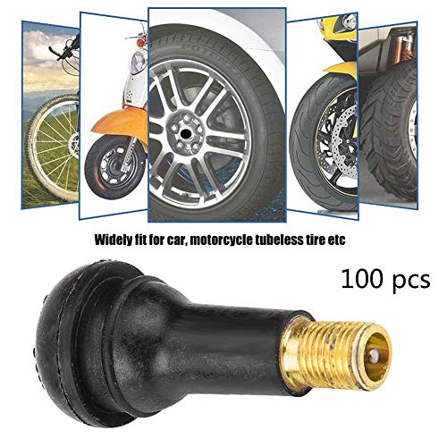 100 Unids Válvulas de Neumático de Neumático Snap In Tire Neumático de la Válvula del Neumático del Coche Motocicleta Reemplazo Universal Snap en Neumático de la Válvula(TR413)