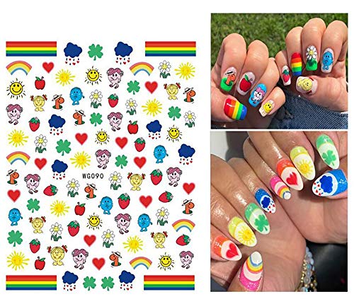 1000+piezas Verano Pegatinas Uñas,Mwoot 3D Pegatinas Uñas Decorativas Nail Art Stickers Fruta Estampado de Decoracion