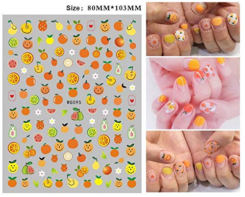 1000+piezas Verano Pegatinas Uñas,Mwoot 3D Pegatinas Uñas Decorativas Nail Art Stickers Fruta Estampado de Decoracion