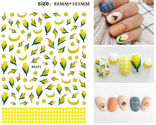 1000+piezas Verano Pegatinas Uñas,Mwoot 3D Pegatinas Uñas Decorativas Nail Art Stickers Fruta Estampado de Decoracion