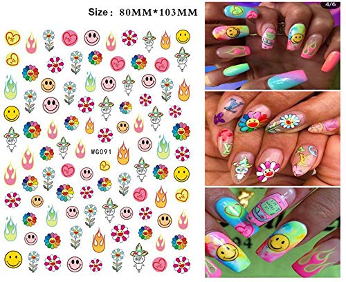 1000+piezas Verano Pegatinas Uñas,Mwoot 3D Pegatinas Uñas Decorativas Nail Art Stickers Fruta Estampado de Decoracion