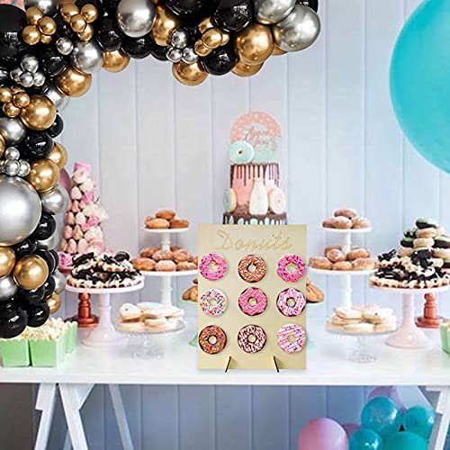 108 Piezas Kit de Guirnaldas con Globos, Fondo de Guirnalda de Globos de Cromo Plateado Dorado Negro,Arcos de Globos, para Cumpleaños Boda Compromiso Nupcial Baby Shower Graduación