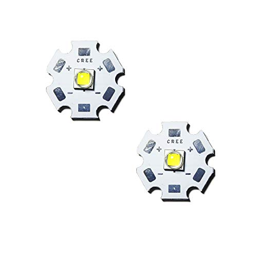 10W CREE XML XML2 Single LED Chip, LED Emitter-Diode con PCB de 20mm, Blanco frío 6000K, 2 PCS