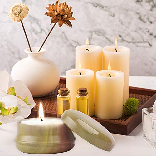 12 tarros pequeños de lata para velas, mini recipientes reutilizables de forma redonda, caja de almacenamiento artística, tarro de metal para almacenamiento de velas, kit de fabricación de velas