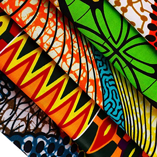 12 Telas Africanas Grandes de 19,5 x 15,7 Pulgadas (50 x 40 cm), Tela con Estampado de Cera de Ankara Africana para Coser, Hacer Cubierta Facial, Manualidades y Trabajo de Parche DIY