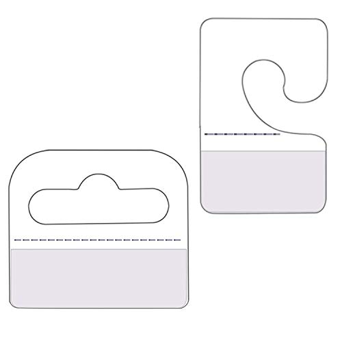120Pcs Autoadhesivo Hang Tabs Euro agujero, multiperforado, para orificio, Gancho en forma de J y Agujero de ranura Hang Tabs Estilos de plástico transparente 2 - Paquete múltiple plegable