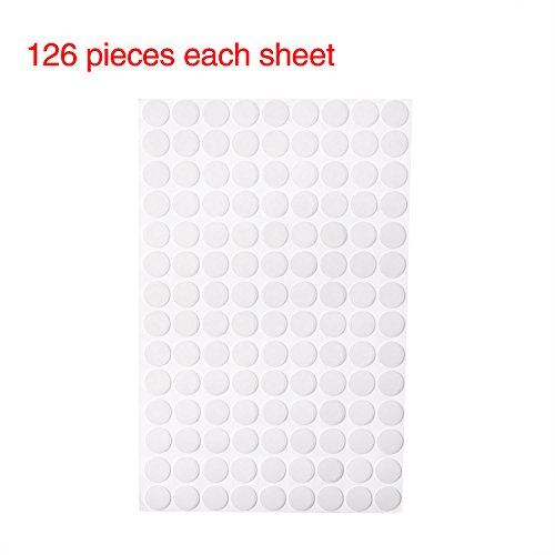 126 Piezas de Tapa de Tornillo Autoadhesiva Cubierta de Agujero Pegatina de Agujero de Tornillo, 13 mm, Grisáceo Blanco
