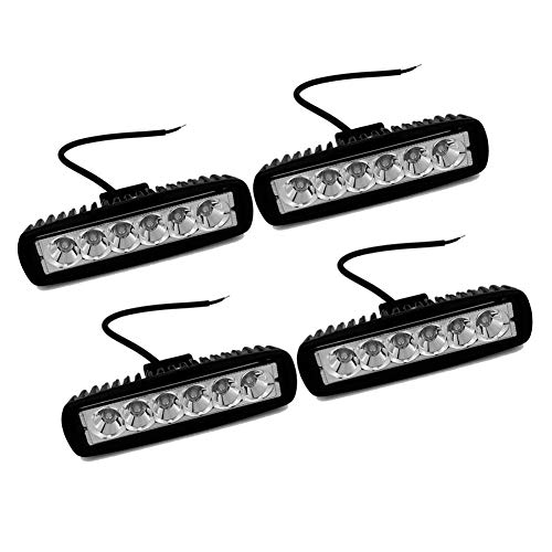 18W Faro de Trabajo,Lacyie Focos LED Tractor 12V- 24V, Faros adicionales Offroad, IP67 Impermeable Luz antiniebla para Focos de Coche para SUV, ATV, UTV, Off-Road, Camión, Moto, Barco(4 piezas)