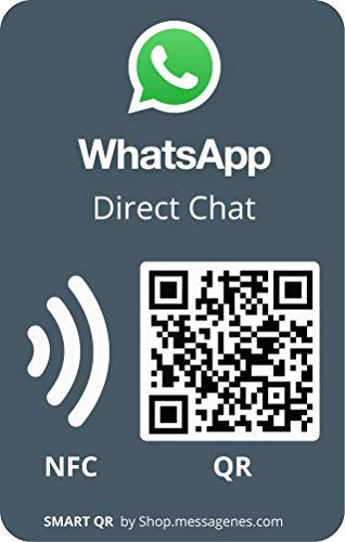1x Pegatina Whatsapp para tu negocio | MultiAcceso con QR y NFC | Multiidioma | Materiales premium larga duración | para instalar en ventana, mostrador escaparate de tu tienda