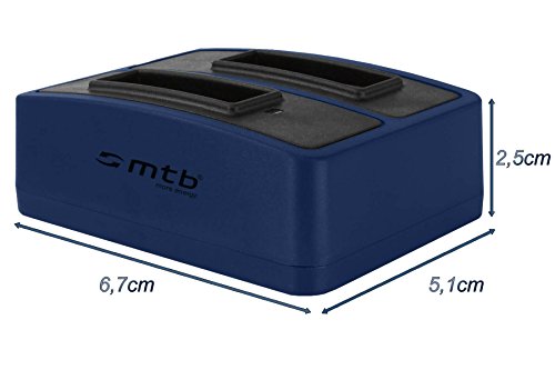 2 Baterías + Cargador Doble (USB) para cámara Deportiva Qumox SJ5000(+), SJ5000X, SJ4000(+) / SJCam M10(+), X1000. - Contiene Cable Micro USB