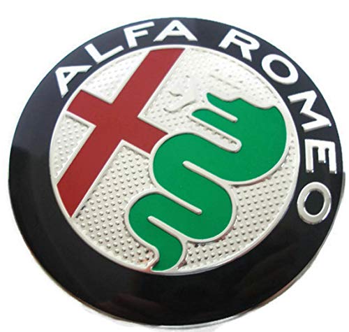 2 emblemas Alfa Romeo verde logo 74 mm MY 2016 capó delantero trasero Emblema Green 147 156 159 Brera Mito Metal